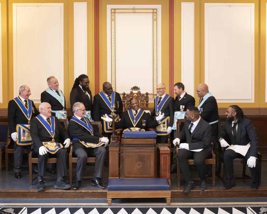 Diverse group of men representing the inclusive membership of David Garrick Lodge